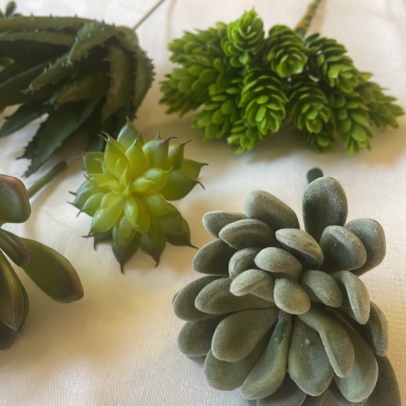 7Pcs Assorted Artificial Succulents Plants Unpotted Small Green Cactus Fake Faux - Picture 2 of 9
